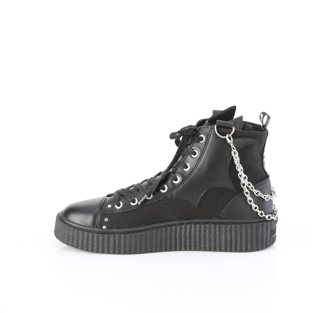 Demonia Cult Deals - "Sneeker-230" Sneakers - Black Canvas-Vegan Leather