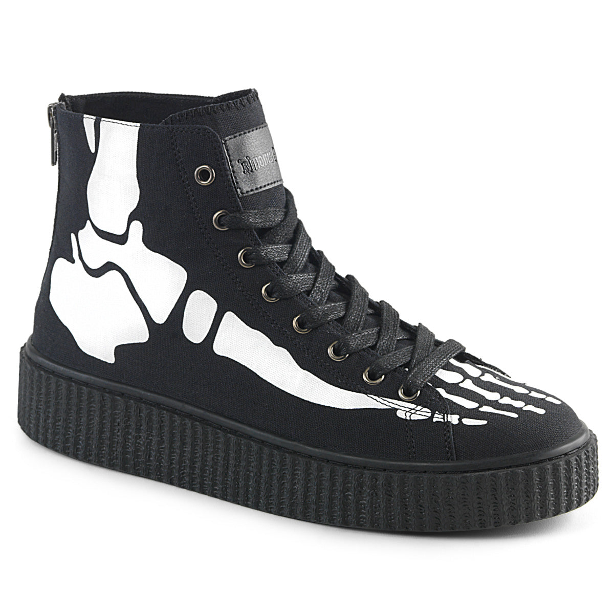 Demonia Cult Latest - "Sneeker-252" Sneakers - Black Canvas