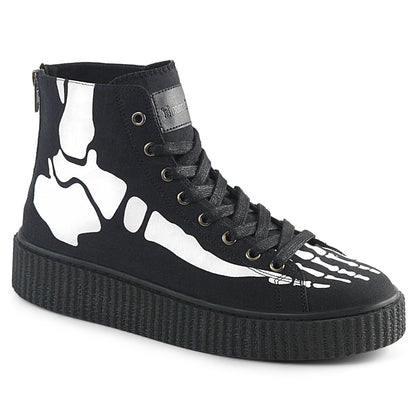 Demonia Cult Latest - "Sneeker-252" Sneakers - Black Canvas