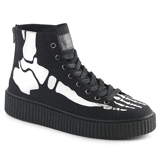 Demonia Cult Latest - "Sneeker-252" Sneakers - Black Canvas