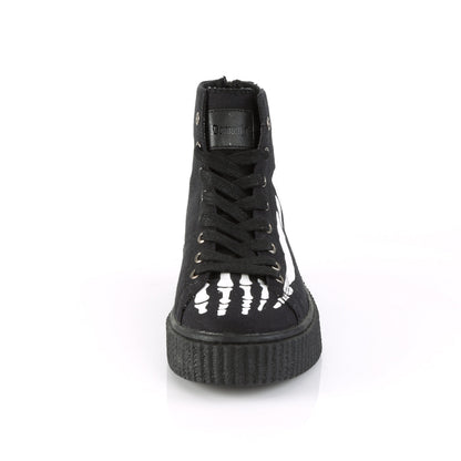 Demonia Cult Latest - "Sneeker-252" Sneakers - Black Canvas