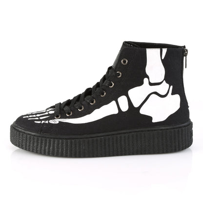 Demonia Cult Latest - "Sneeker-252" Sneakers - Black Canvas