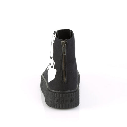 Demonia Cult Latest - "Sneeker-252" Sneakers - Black Canvas