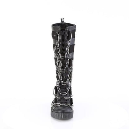 Demonia Cult Best Seller - "Sneeker-405" Sneakers - Black Vegan Leather-Canvas