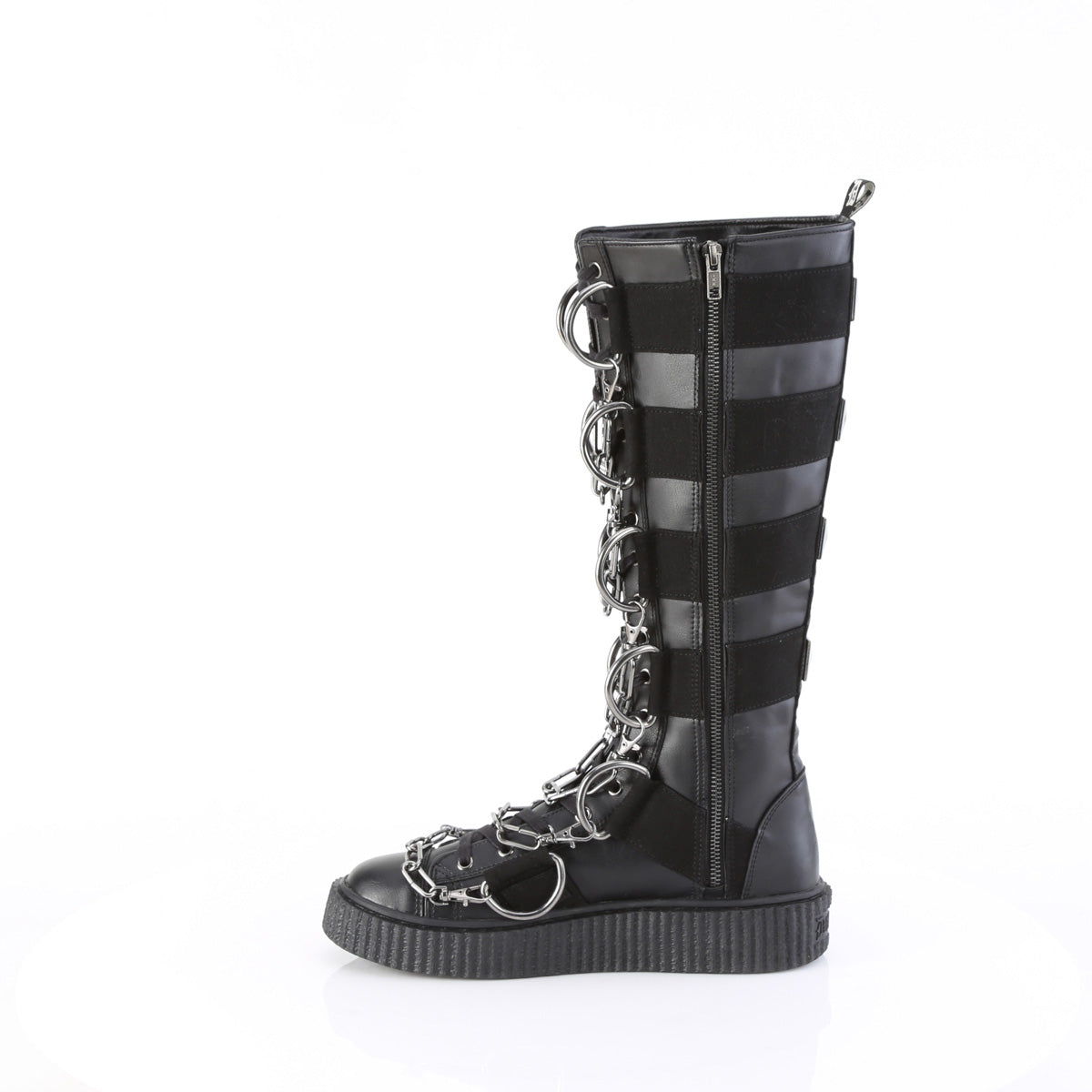 Demonia Cult Best Seller - "Sneeker-405" Sneakers - Black Vegan Leather-Canvas