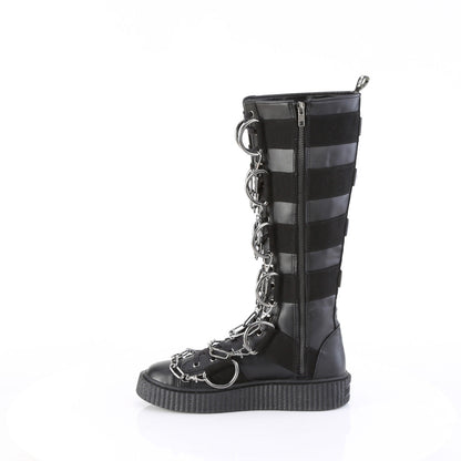 Demonia Cult Best Seller - "Sneeker-405" Sneakers - Black Vegan Leather-Canvas