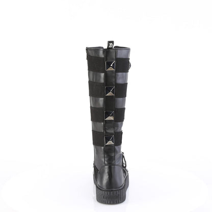 Demonia Cult Best Seller - "Sneeker-405" Sneakers - Black Vegan Leather-Canvas