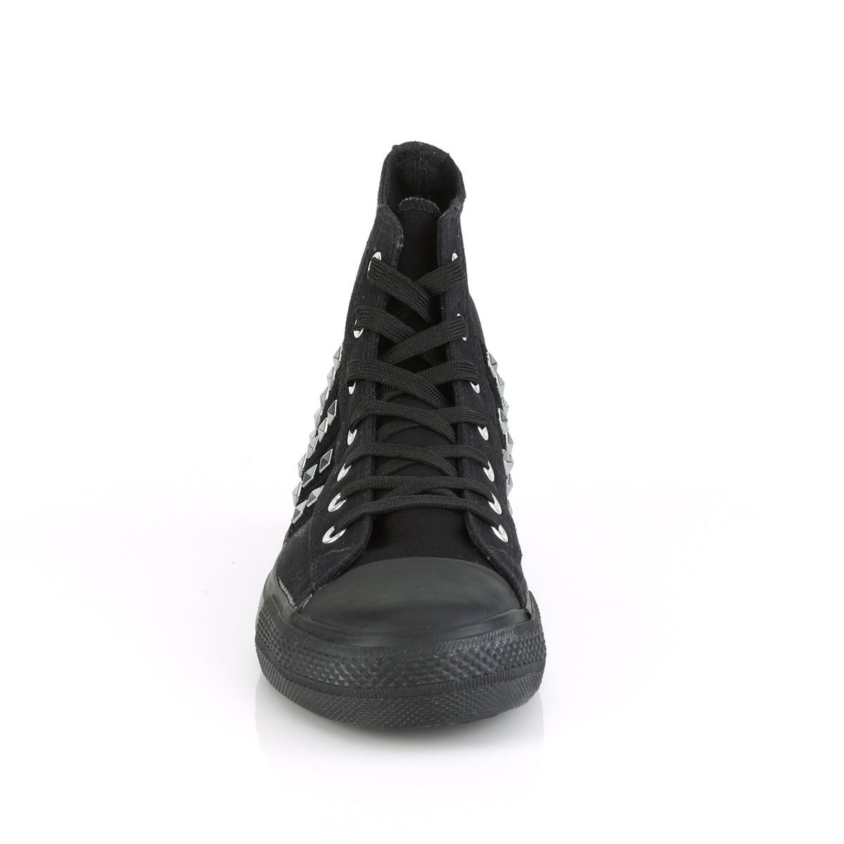 Demonia Cult Deals - "Deviant-103" Sneakers - Black Canvas-Suede