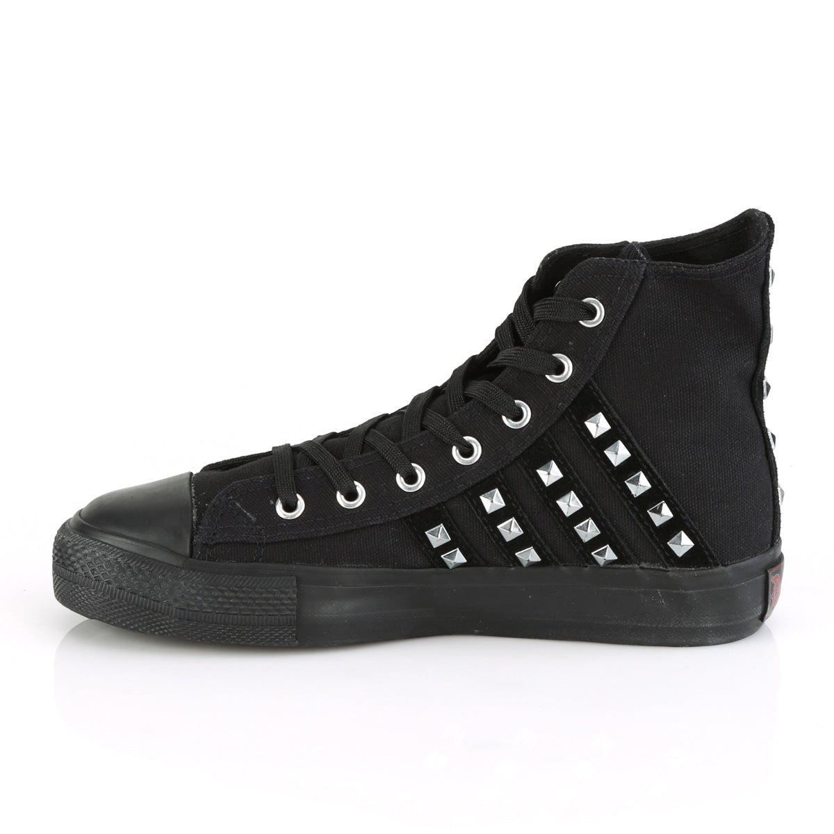 Demonia Cult Deals - "Deviant-103" Sneakers - Black Canvas-Suede