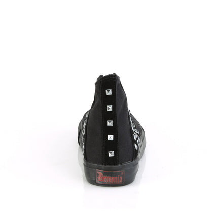Demonia Cult Deals - "Deviant-103" Sneakers - Black Canvas-Suede
