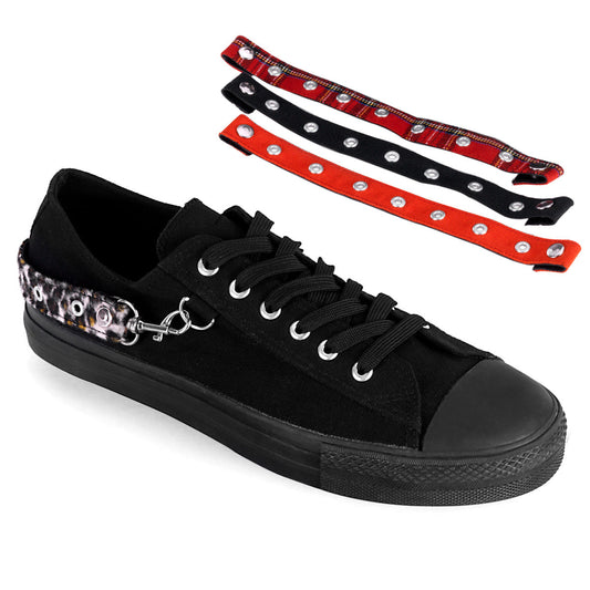 Demonia Cult Quality - "Deviant-07" Sneakers - Black Canvas
