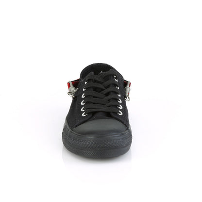 Demonia Cult Quality - "Deviant-07" Sneakers - Black Canvas