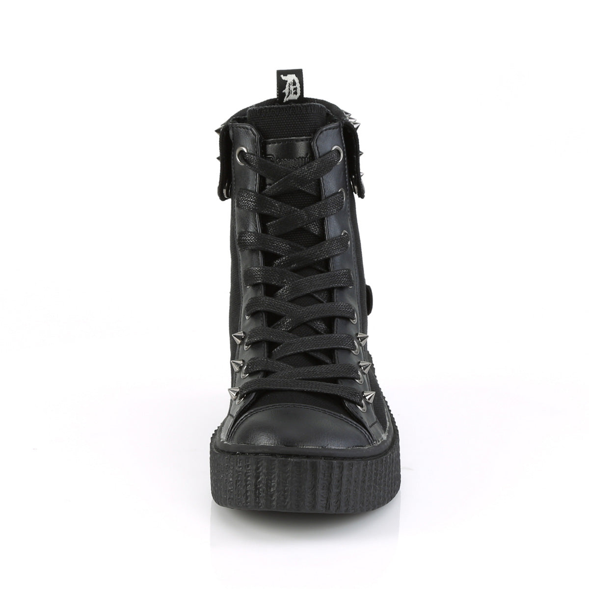 Demonia Cult Essential - "Sneeker-266" Sneakers - Black Canvas-Vegan Leather