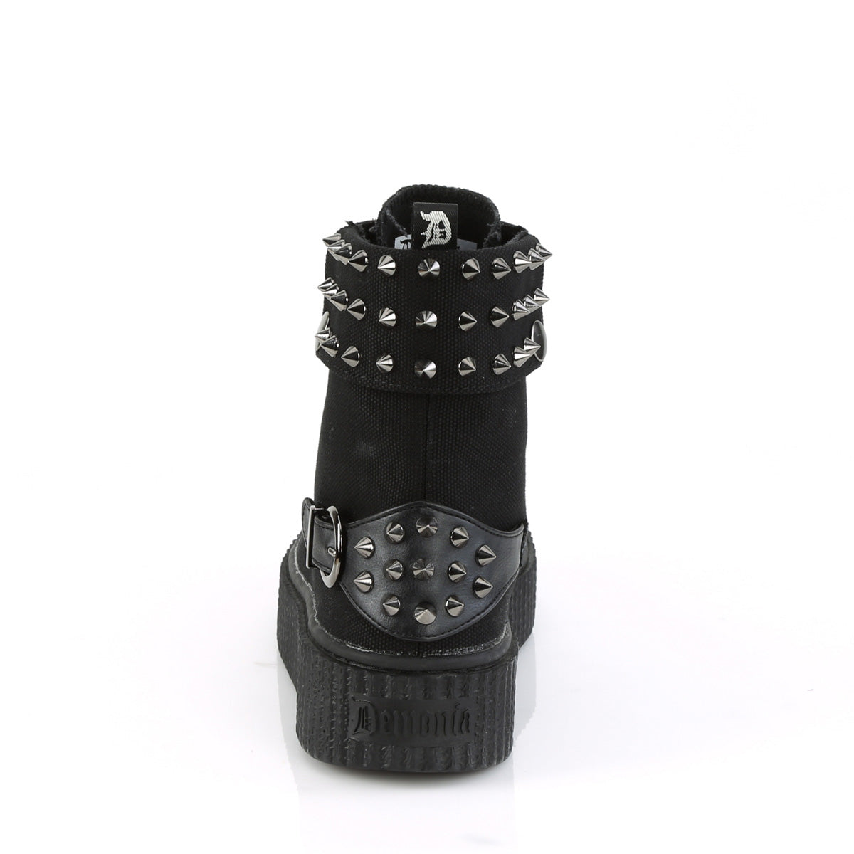 Demonia Cult Essential - "Sneeker-266" Sneakers - Black Canvas-Vegan Leather