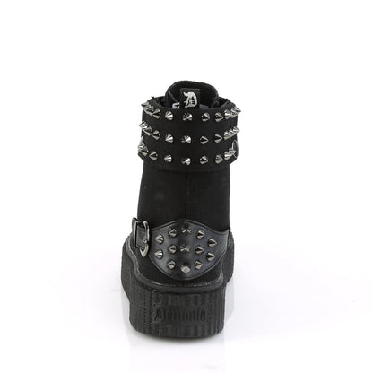 Demonia Cult Essential - "Sneeker-266" Sneakers - Black Canvas-Vegan Leather
