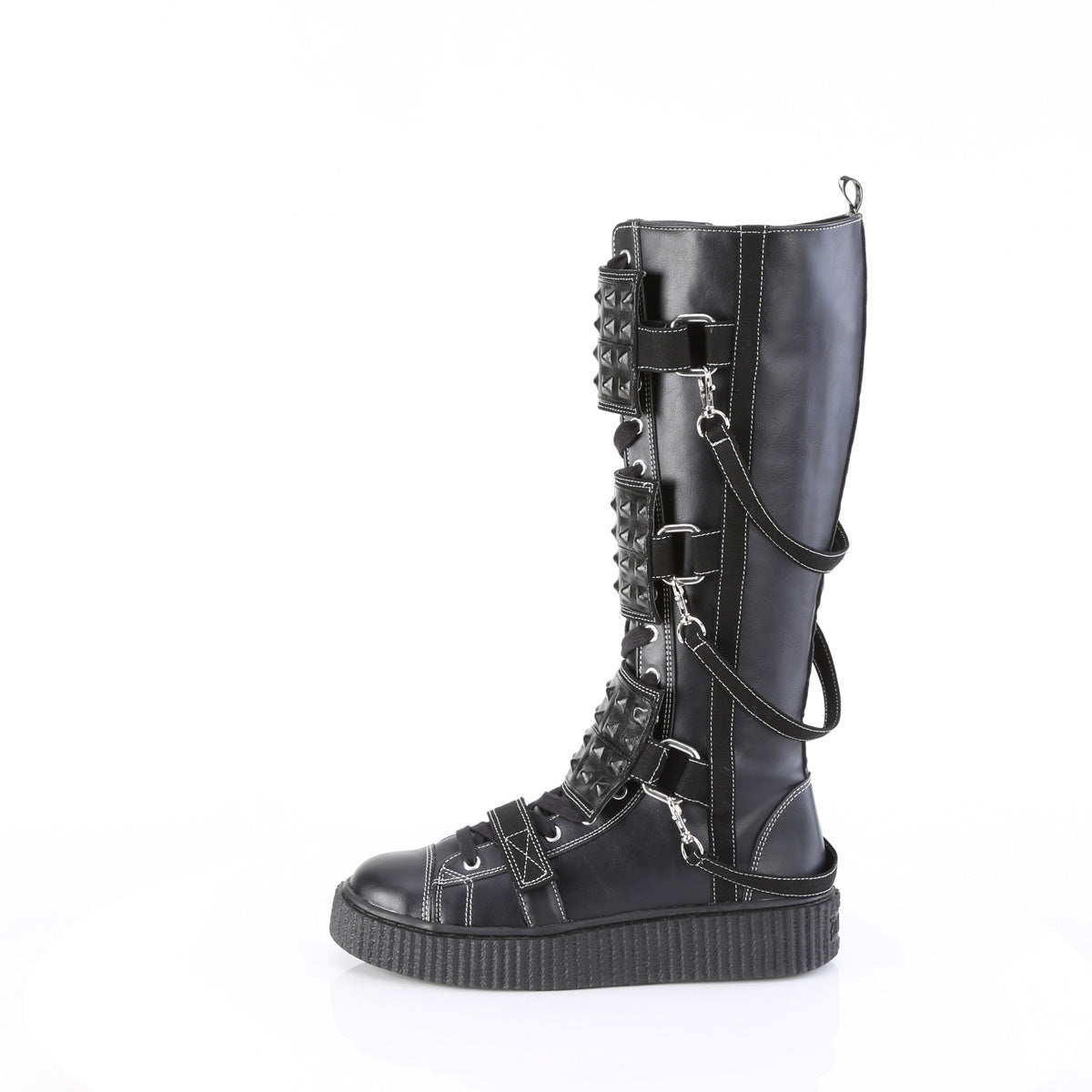 Demonia Cult Exclusive - "Sneeker-410" Sneakers - Black Vegan Leather-Canvas