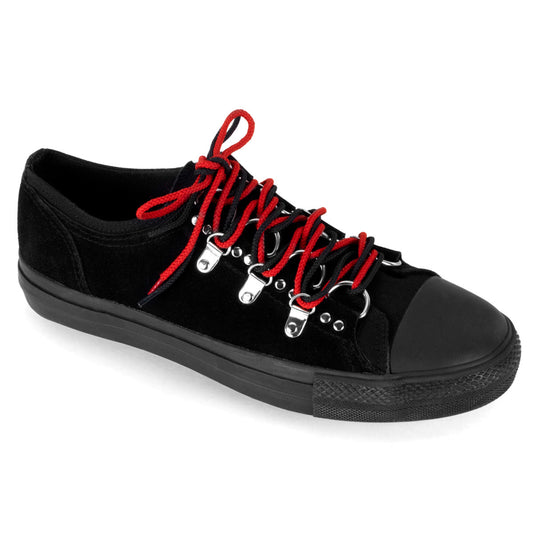 Demonia Cult Discount - "Deviant-05" Sneakers - Black Canvas-Suede