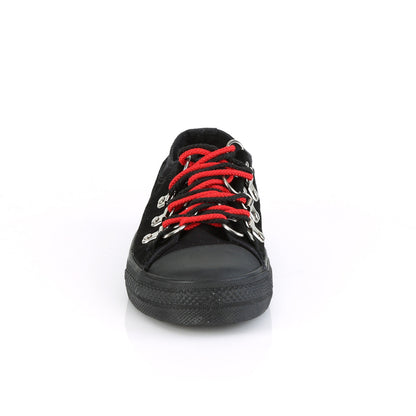 Demonia Cult Discount - "Deviant-05" Sneakers - Black Canvas-Suede