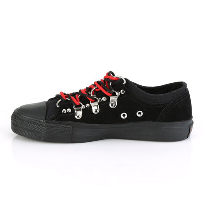Demonia Cult Discount - "Deviant-05" Sneakers - Black Canvas-Suede