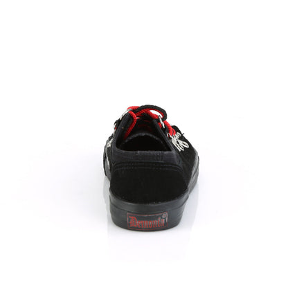 Demonia Cult Discount - "Deviant-05" Sneakers - Black Canvas-Suede