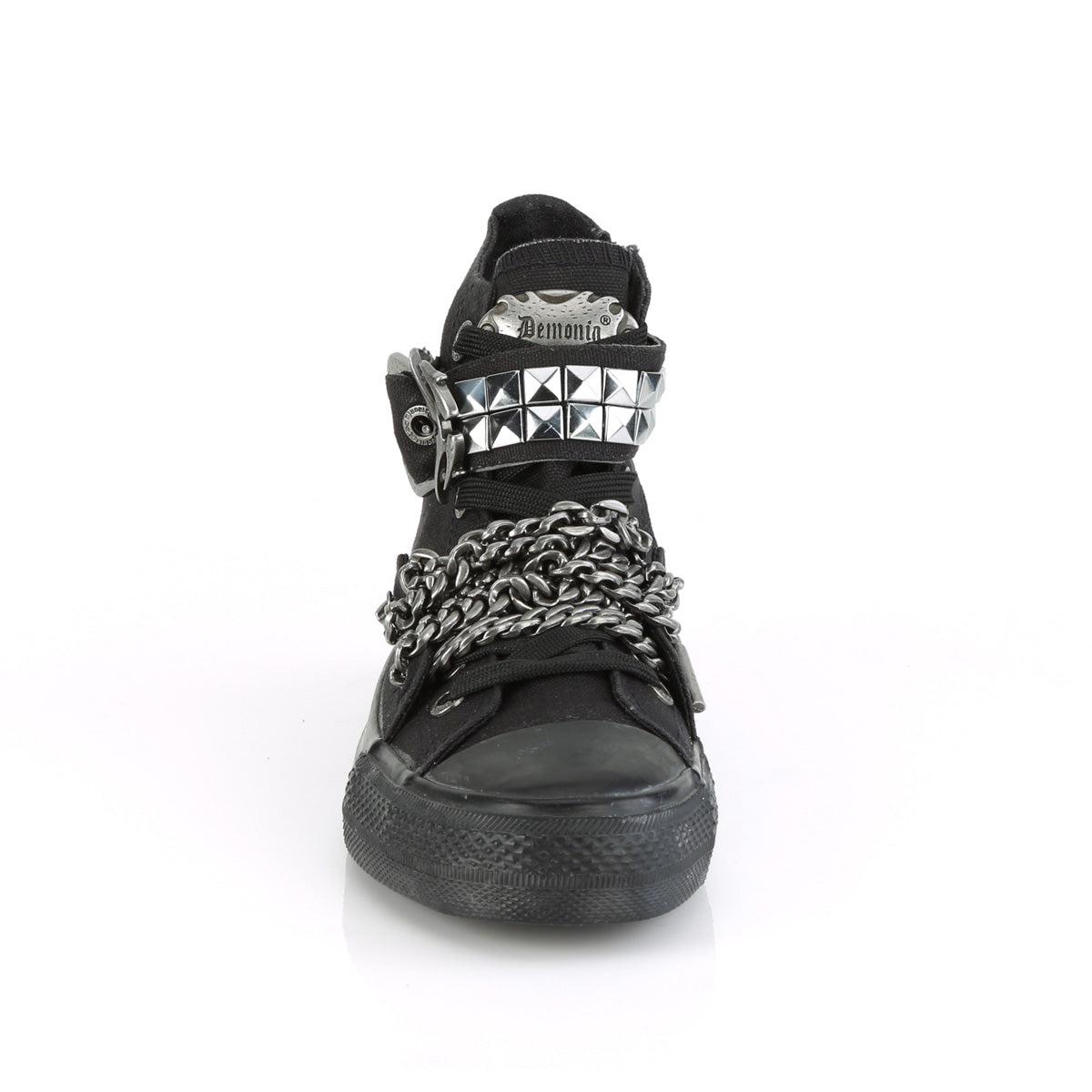 Demonia Cult Customer Favorite - "Deviant-110" Sneakers - Black Canvas