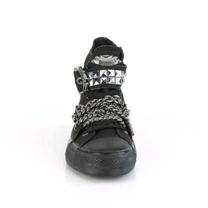 Demonia Cult Customer Favorite - "Deviant-110" Sneakers - Black Canvas