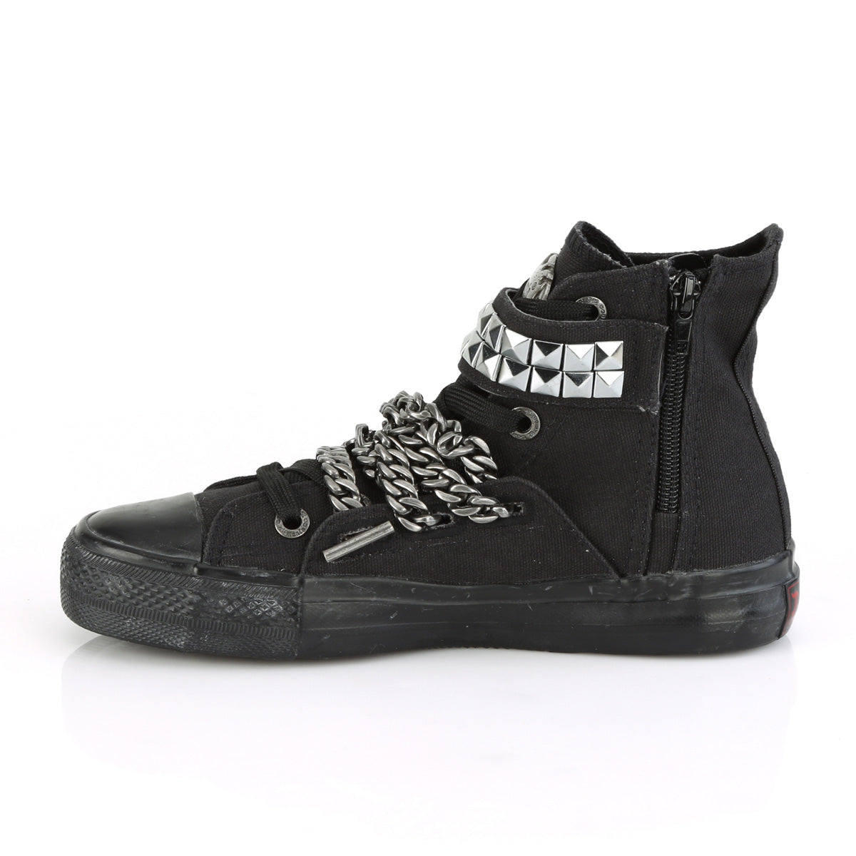 Demonia Cult Customer Favorite - "Deviant-110" Sneakers - Black Canvas