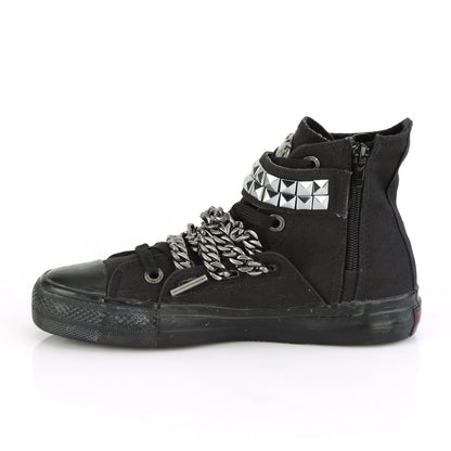 Demonia Cult Customer Favorite - "Deviant-110" Sneakers - Black Canvas