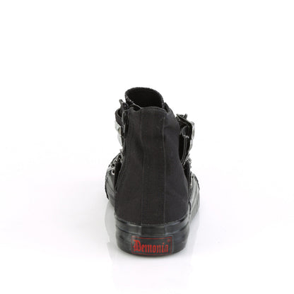 Demonia Cult Customer Favorite - "Deviant-110" Sneakers - Black Canvas