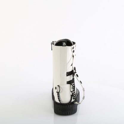 Demonia Cult New - "Sneeker-325" Sneakers - White Vegan Leather-Fishnet