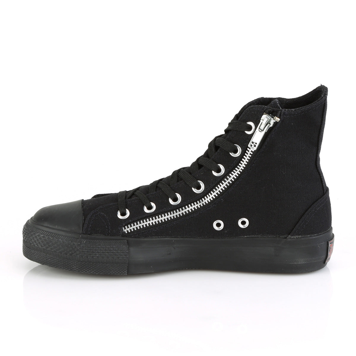 Demonia Cult Trending - "Deviant-106" Sneakers - Black Canvas