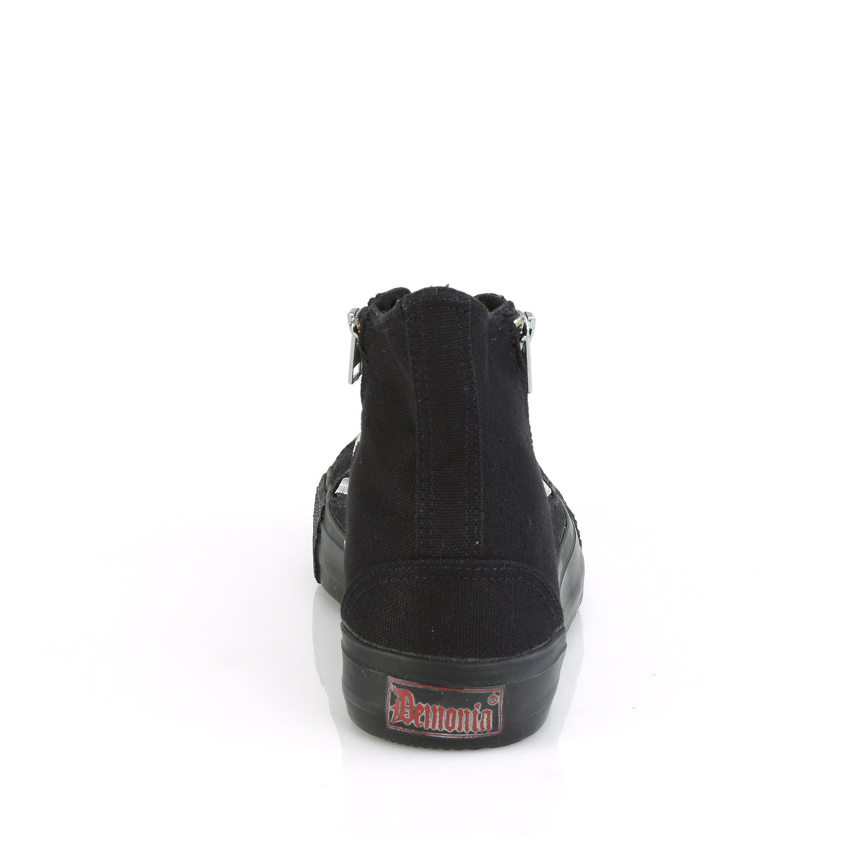 Demonia Cult Trending - "Deviant-106" Sneakers - Black Canvas