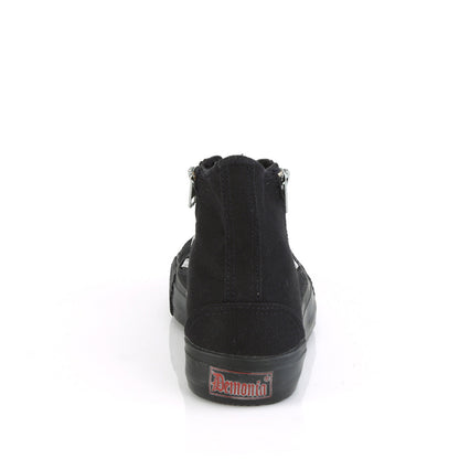 Demonia Cult Trending - "Deviant-106" Sneakers - Black Canvas