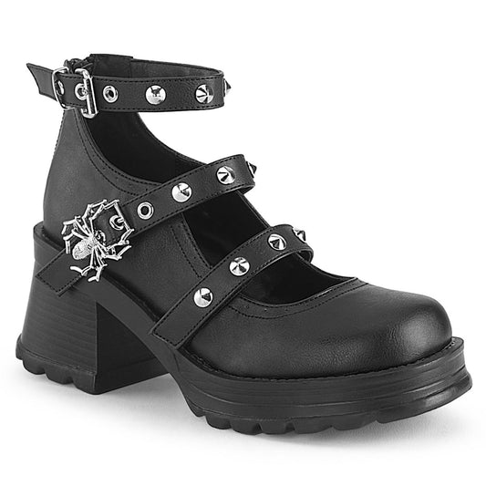 Demonia Cult Trending - "Bratty-30" Pumps - Black Vegan Leather