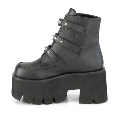 Demonia Cult Popular - "Ashes-55" Boots - Black Vegan Leather