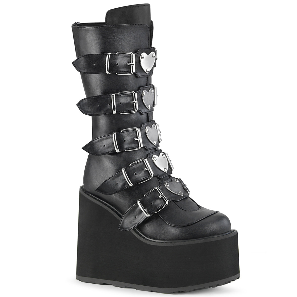 Demonia Cult Recommended - "Swing-230" Boots - Black Vegan Leather