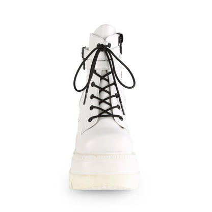 Demonia Cult Popular - "Shaker-52" Boots - White Vegan Leather