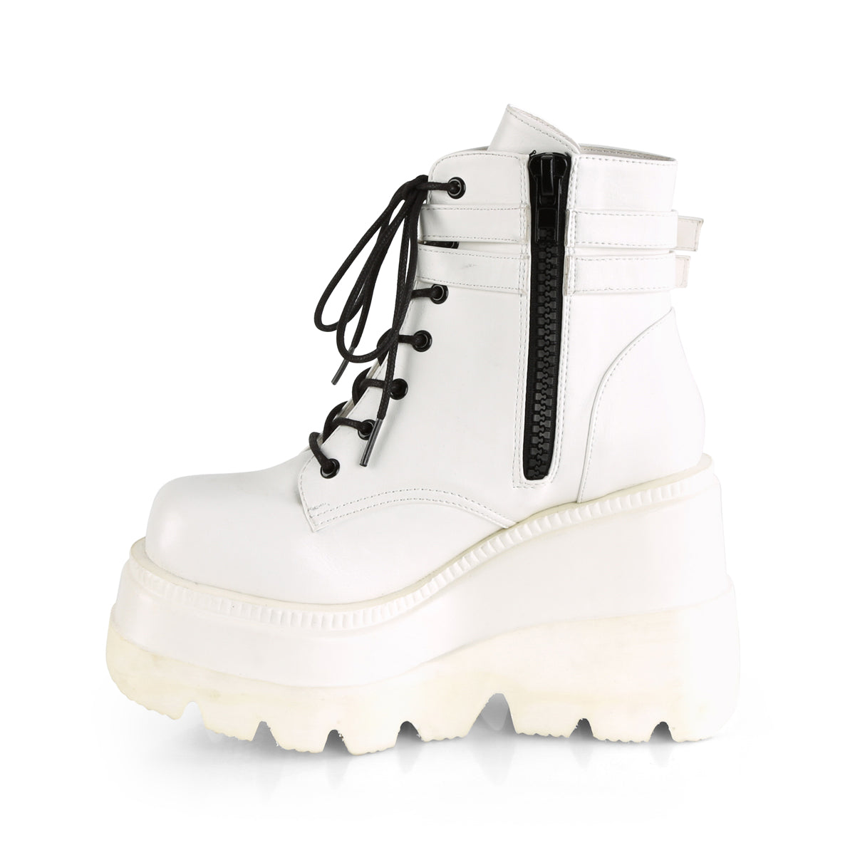 Demonia Cult Popular - "Shaker-52" Boots - White Vegan Leather