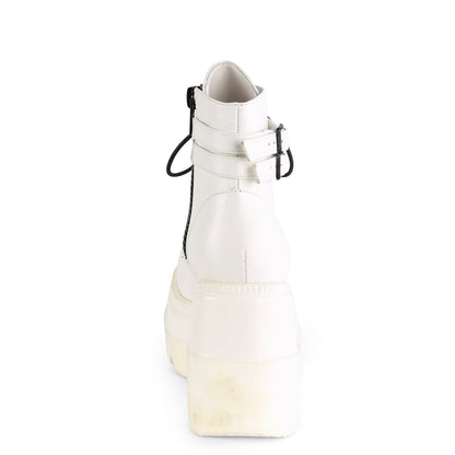 Demonia Cult Popular - "Shaker-52" Boots - White Vegan Leather