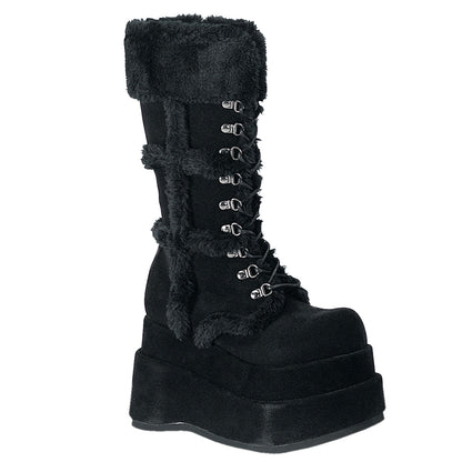 Demonia Cult Essential - "Bear-202" Boots - Black Vegan Suede