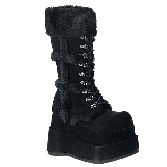 Demonia Cult Essential - "Bear-202" Boots - Black Vegan Suede