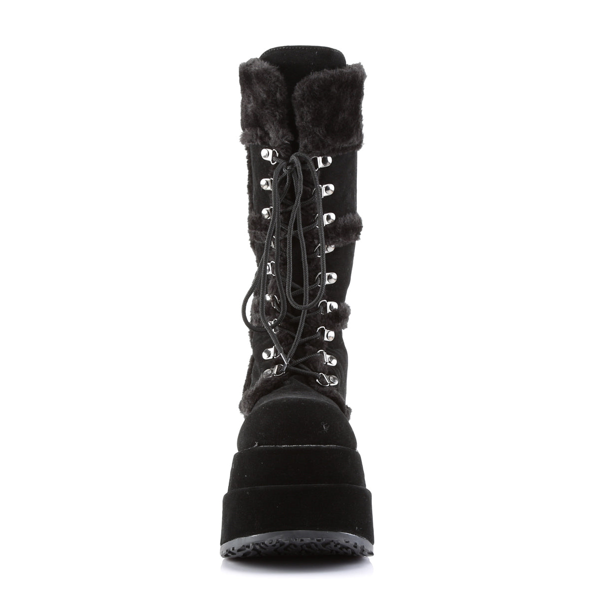 Demonia Cult Essential - "Bear-202" Boots - Black Vegan Suede