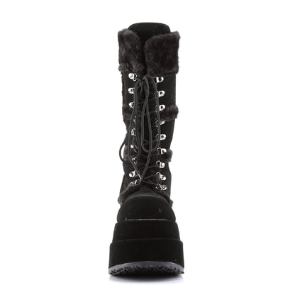 Demonia Cult Essential - "Bear-202" Boots - Black Vegan Suede