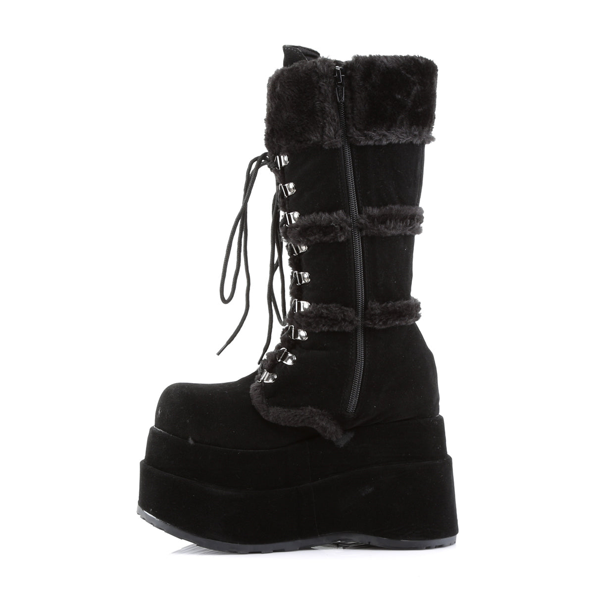 Demonia Cult Essential - "Bear-202" Boots - Black Vegan Suede