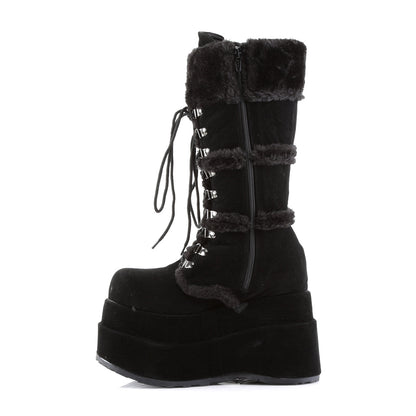 Demonia Cult Essential - "Bear-202" Boots - Black Vegan Suede