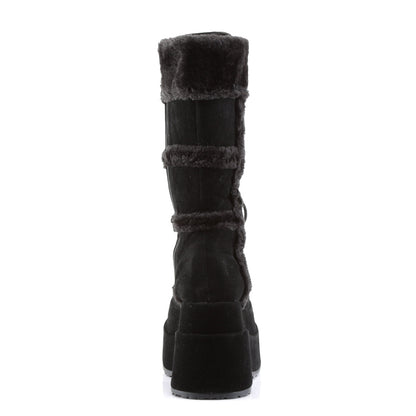 Demonia Cult Essential - "Bear-202" Boots - Black Vegan Suede