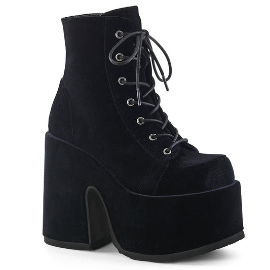 Demonia Cult Deals - "Camel-203" Boots - Black Velvet