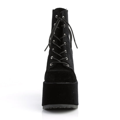 Demonia Cult Deals - "Camel-203" Boots - Black Velvet