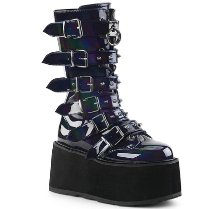 Demonia Cult Value - "Damned-225" Boots - Black Hologram Vegan Leather