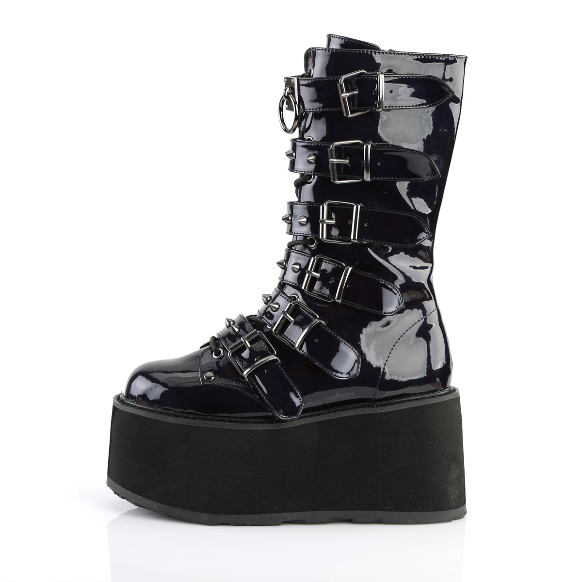 Demonia Cult Value - "Damned-225" Boots - Black Hologram Vegan Leather